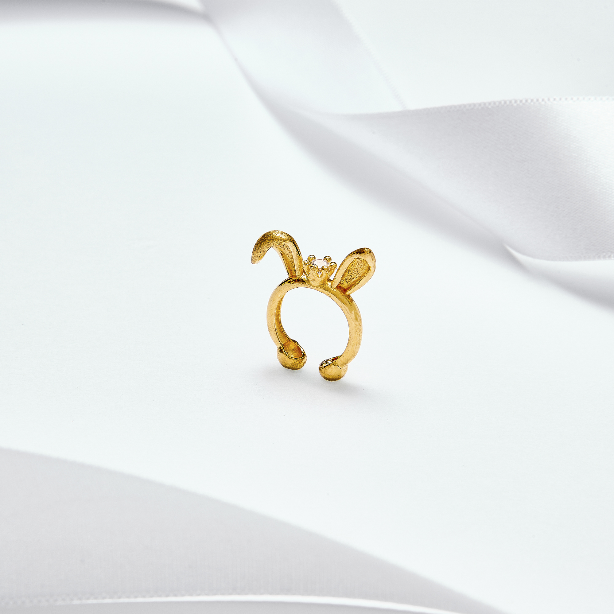 토끼 왕관 돌반지