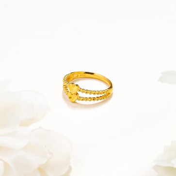 트윈 하트 볼 반지