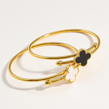 자개 클로버 뱅글 팔찌