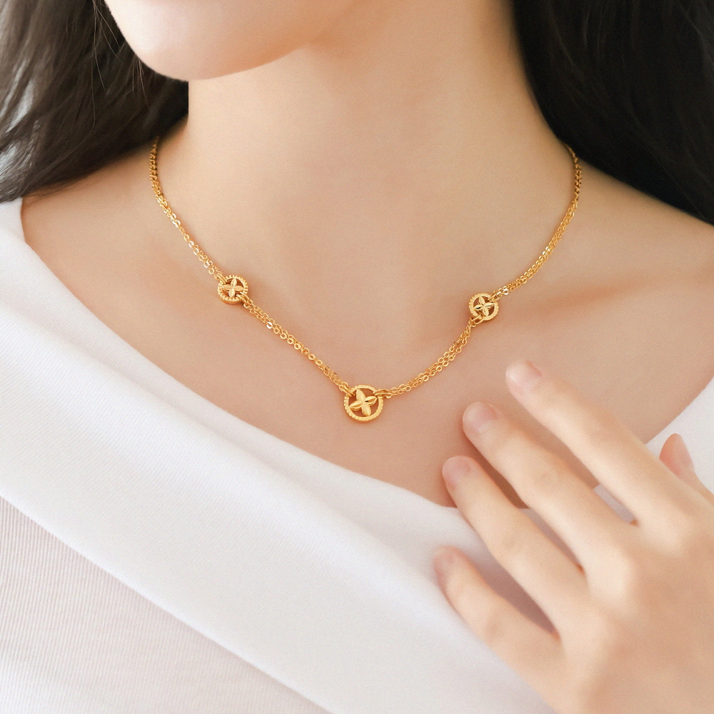 클로버 앤 컷팅 목걸이